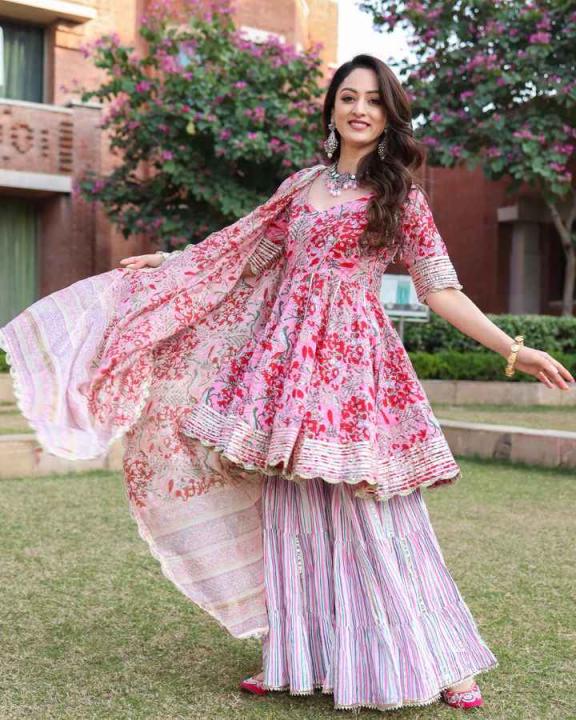 Buy Pink Sharara Suit for Women Online